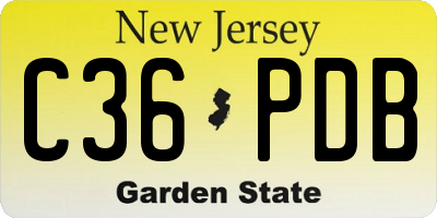 NJ license plate C36PDB