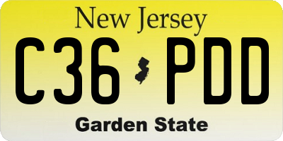 NJ license plate C36PDD