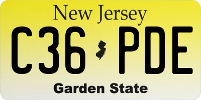 NJ license plate C36PDE