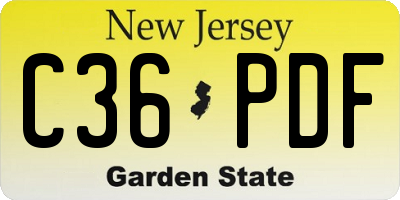 NJ license plate C36PDF