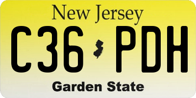 NJ license plate C36PDH