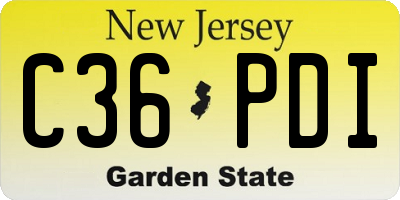 NJ license plate C36PDI
