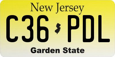 NJ license plate C36PDL