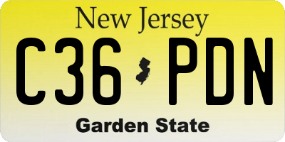 NJ license plate C36PDN