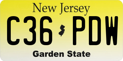 NJ license plate C36PDW