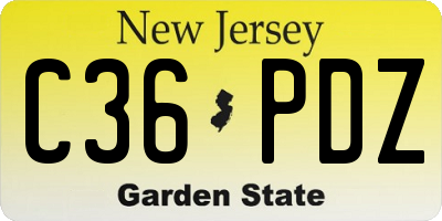 NJ license plate C36PDZ