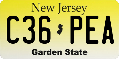 NJ license plate C36PEA