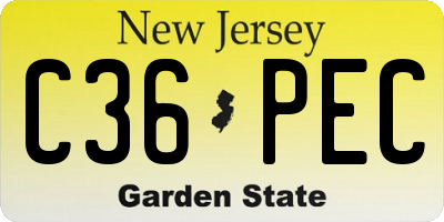 NJ license plate C36PEC