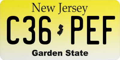 NJ license plate C36PEF