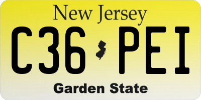 NJ license plate C36PEI