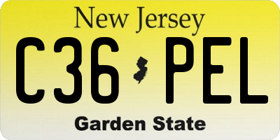 NJ license plate C36PEL
