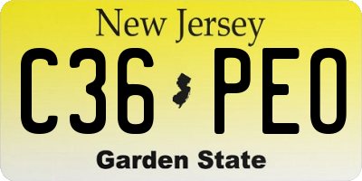 NJ license plate C36PEO