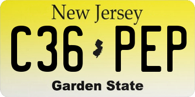 NJ license plate C36PEP