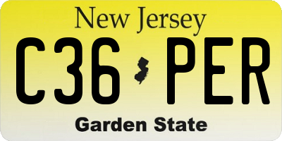 NJ license plate C36PER
