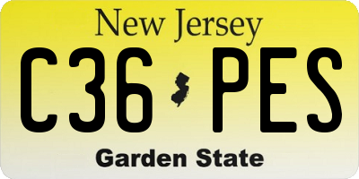 NJ license plate C36PES