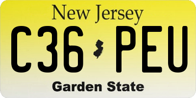NJ license plate C36PEU
