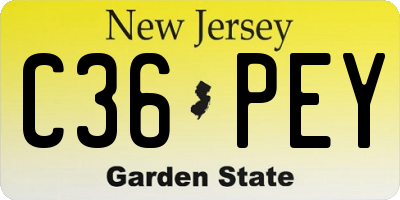 NJ license plate C36PEY