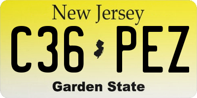 NJ license plate C36PEZ
