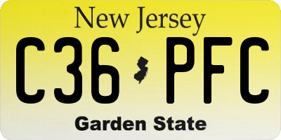 NJ license plate C36PFC