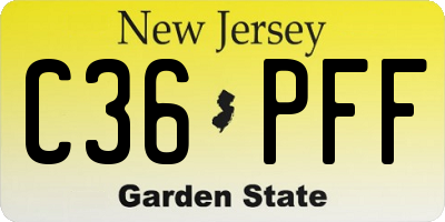 NJ license plate C36PFF