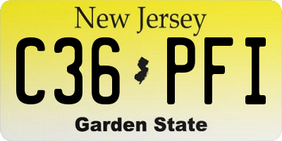 NJ license plate C36PFI
