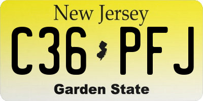 NJ license plate C36PFJ