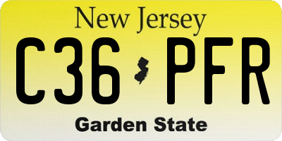 NJ license plate C36PFR