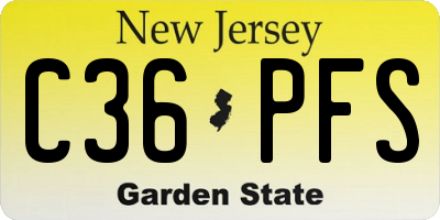 NJ license plate C36PFS