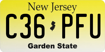 NJ license plate C36PFU