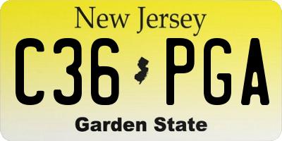 NJ license plate C36PGA
