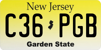 NJ license plate C36PGB
