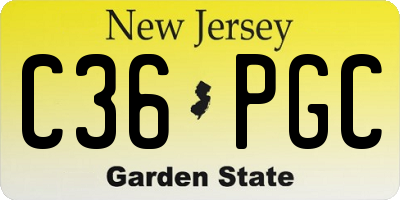 NJ license plate C36PGC