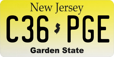 NJ license plate C36PGE