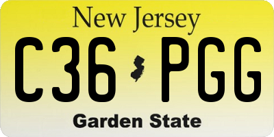 NJ license plate C36PGG