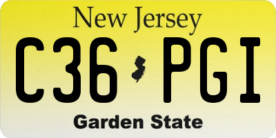 NJ license plate C36PGI