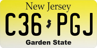 NJ license plate C36PGJ