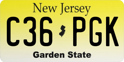 NJ license plate C36PGK