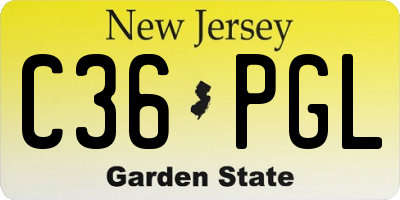 NJ license plate C36PGL