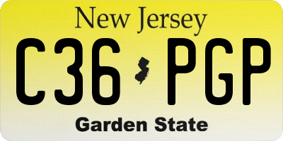 NJ license plate C36PGP