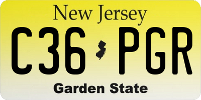 NJ license plate C36PGR