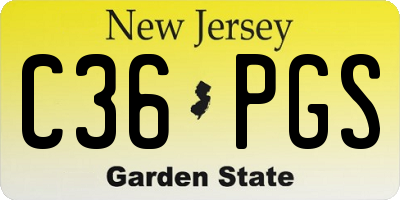 NJ license plate C36PGS