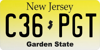 NJ license plate C36PGT