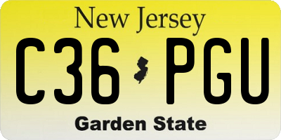 NJ license plate C36PGU