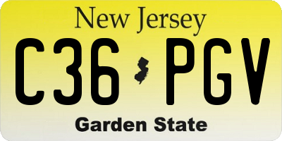 NJ license plate C36PGV