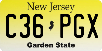 NJ license plate C36PGX