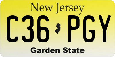 NJ license plate C36PGY