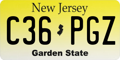 NJ license plate C36PGZ
