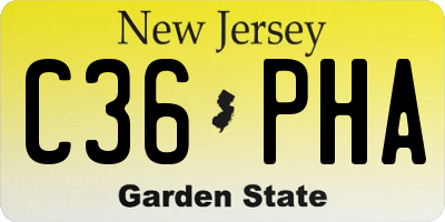 NJ license plate C36PHA