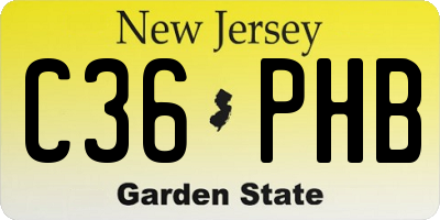 NJ license plate C36PHB