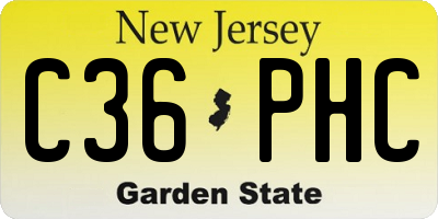 NJ license plate C36PHC